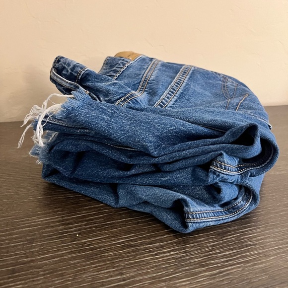 American Eagle Outfitters Denim - American Eagle Super High Rise Baggy Wide Leg with fringe hem